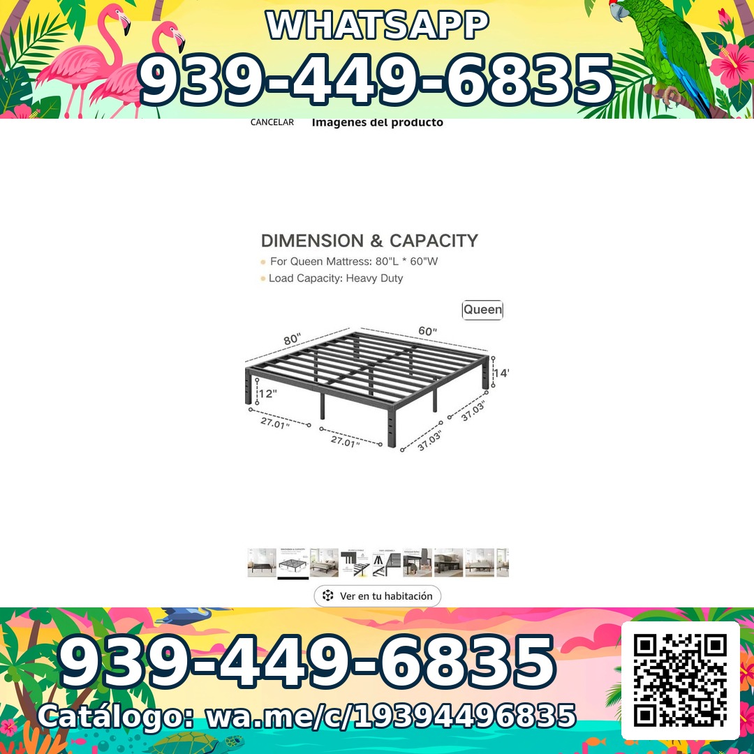 Especial 💥 limitado: Nuevo Frame metal cama Queen de metal resistente de 14 pulgadas