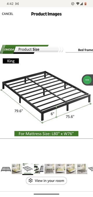 King altura 6 pulgadas