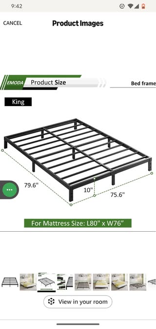 King altura 10 pulgadas